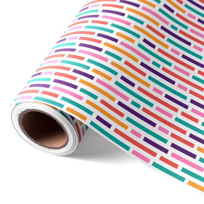 PAPEL REGALO BOBINA 31CM 2K LINEAS COLORES | WONDER WRAPPER | 1 UNIDAD | 8429640000607
