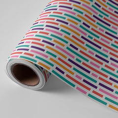 PAPEL REGALO BOBINA 62CM 4K LINEAS COLORES | WONDER WRAPPER | 1 UNIDAD | 8429640000614