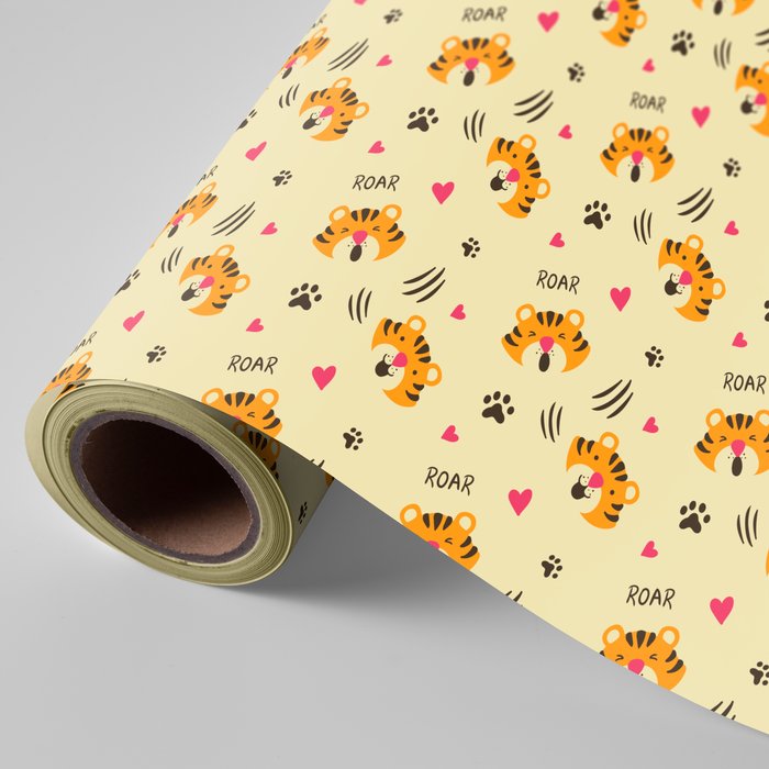 PAPEL REGALO BOBINA 31CM 2K INFANTIL TIGRES | WONDER WRAPPER | 1 UNIDAD | 8429640000690 Imagen principal del producto
