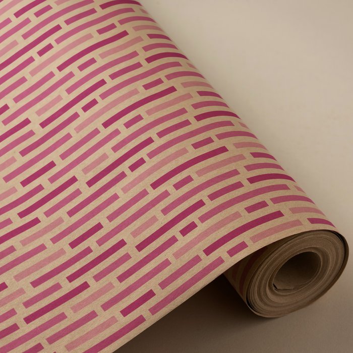 PAPEL REGALO BOBINA 31CM 2K KRAFT RECICLADO LINEAS ROSAS | WONDER WRAPPER | 1 UNIDAD | 8429640000898 Imagen principal del producto