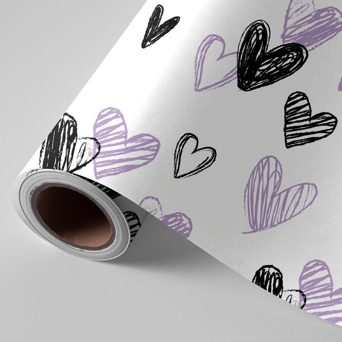 BOBINA REGALO 31CM 2KG CORAZONES LILA | WONDER WRAPPER | 1 UNIDAD | 8429640002175