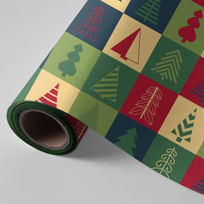 Papel regalo bobina 62 cm 4 kg Navidad árboles Wonder Wrapper Imagen principal del producto