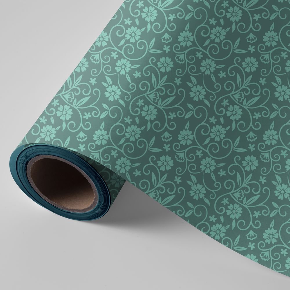 Papel regalo bobina 31 cm Flores verdes Wonder Wrapper Imagen principal del producto