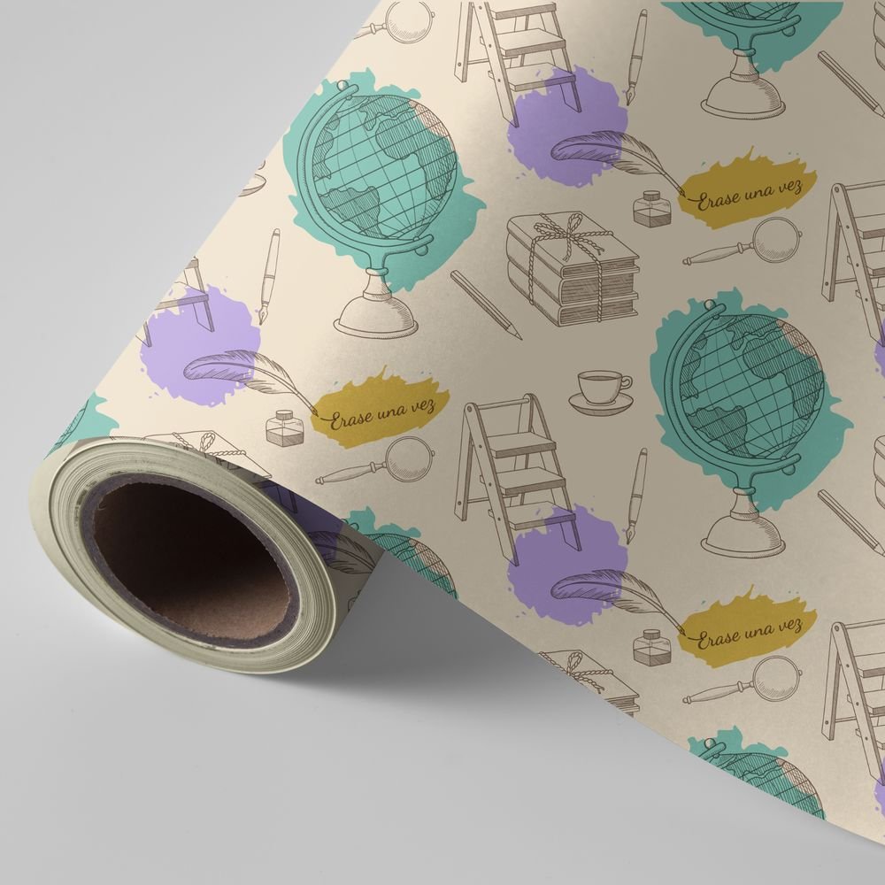 Papel regalo bobina 31 cm Wonder Wrapper Librería Vintage Imagen principal del producto
