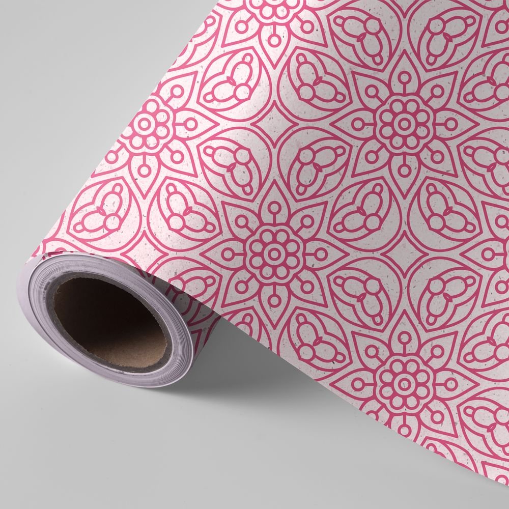 Papel regalo bobina 31 cm papel caña de azúcar mandala rosa WONDER WRAPPER