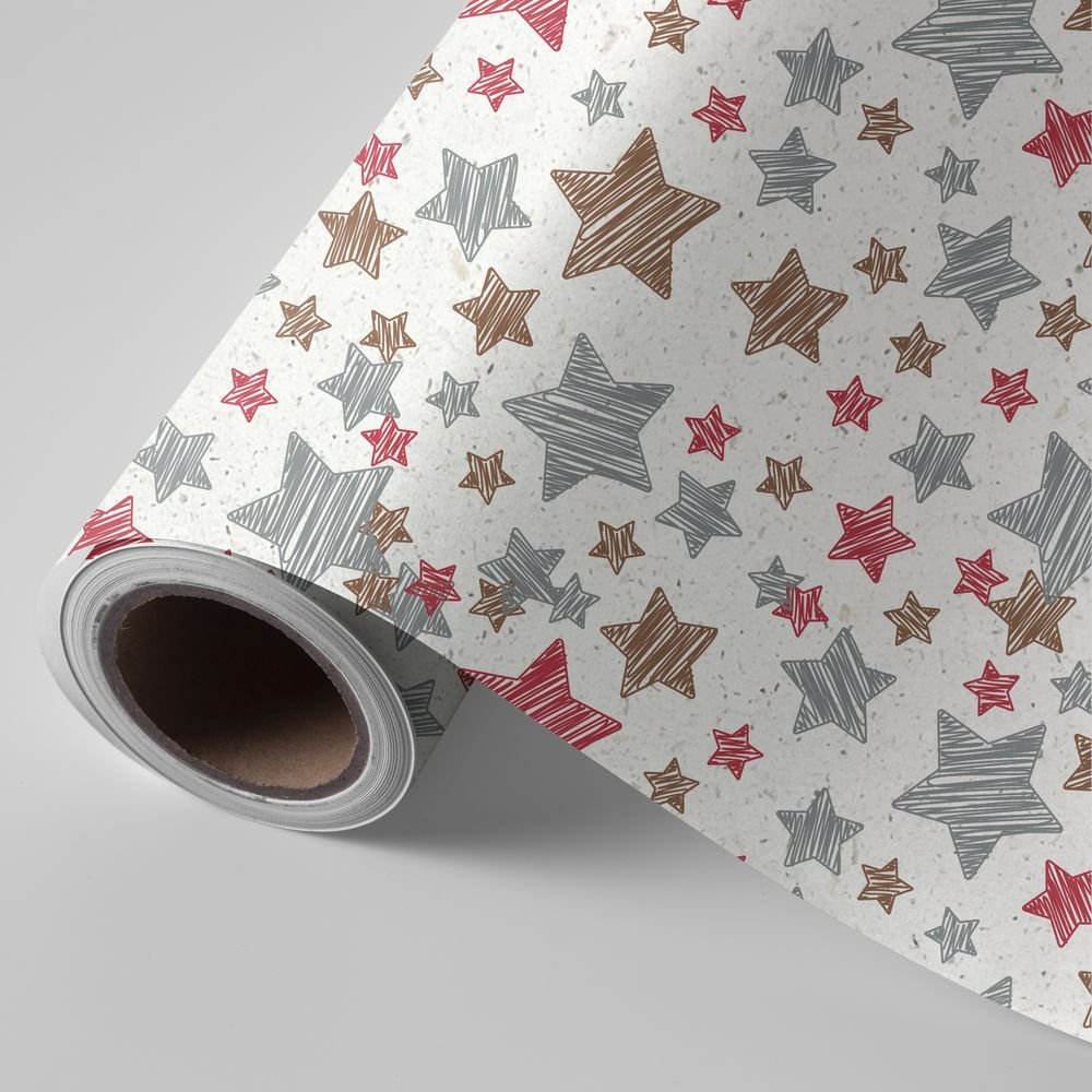 Papel regalo bobina 31 cm papel caña de azúcar estrellas WONDER WRAPPER Imagen principal del producto