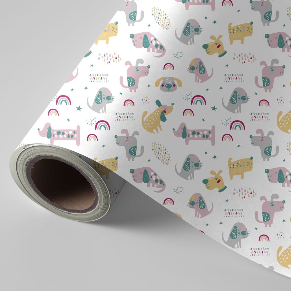 Papel regalo bobina 31 cm infantil perros WONDER WRAPPER