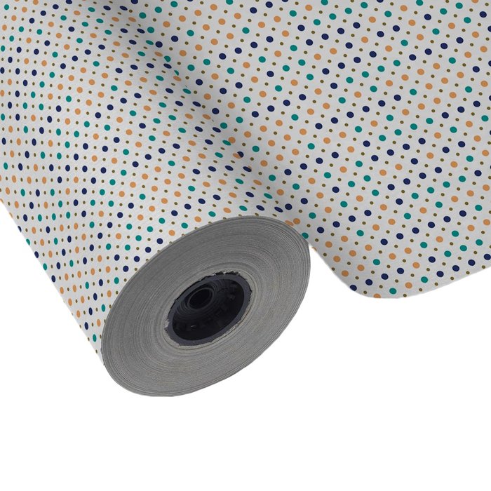 PAPEL REGALO BOBINA 31CM 2K TODO AÑO PUNTOS AZULES | WONDER WRAPPER | 1 UNIDAD | 8429640022050