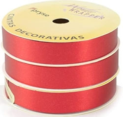 Cinta burdeos PRYSE 19mm x 10m laminada para manualidades y regalos