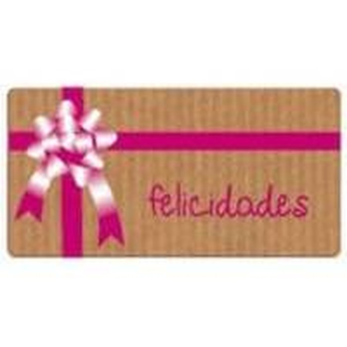 ROLLO 300 ETIQUETAS 59X30 KRAFT FELICIDADES LAZO | WONDER WRAPPER | 1 UNIDAD | 8429640328268