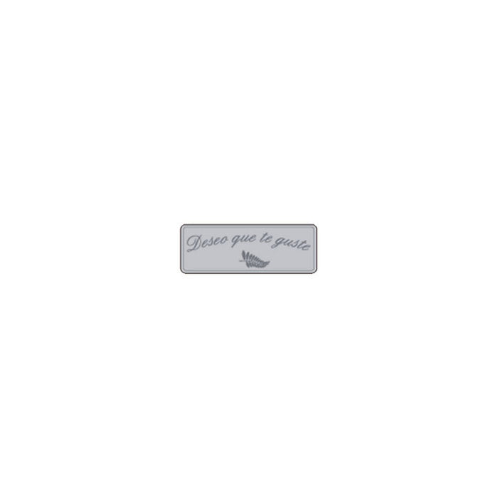 ROLLO 300 ETIQUETAS PLATA DESEO QUE TE GUSTE 50X18 | 1 UNIDADES | (PRYSE, S,A,)