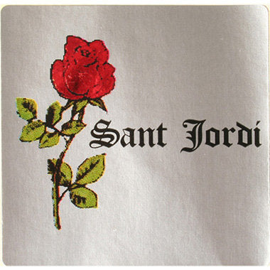 ROLLO 300 ETIQUETAS ROSA SANT JORDI 45X45 | WONDER WRAPPER | 1 UNIDAD | 8429640328527