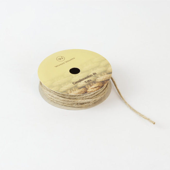 CORDON DE YUTE ROLLO 15MM 3 METROS NATURAL | WONDER WRAPPER | ENVASE 3 UDS. UNIDAD | 8429640329012 Imagen principal del producto