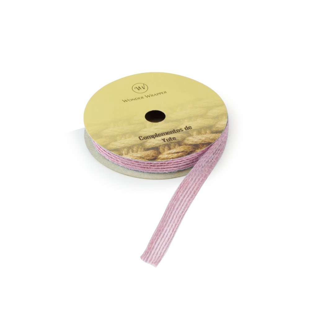 Cinta de Yute Rosa 10 mm Wonder Wrapper Pack 3 metros