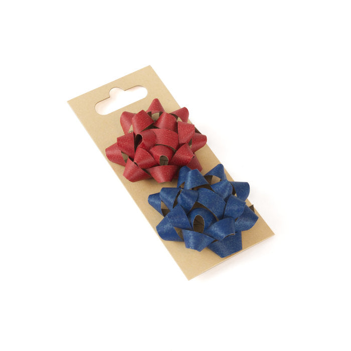 SET 2 LAZOS PAPEL KRAFT 100% RECICLADO AZUL Y ROJO 6CMS | WONDER WRAPPER | 1 UNIDAD | 8429640330018
