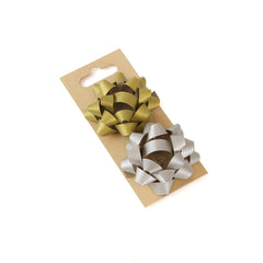 SET 2 LAZOS PAPEL KRAFT 100% RECICLADO ORO Y PLATA 6CMS | WONDER WRAPPER | 1 UNIDAD | 8429640330025