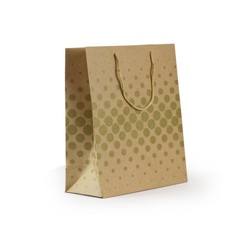BOLSA PAPEL 180G KRAFT RECICLADO PUNTOS ORO 315X254X127MM | WONDER WRAPPER | 1 UNIDAD | 8429640332128 Imagen principal del producto