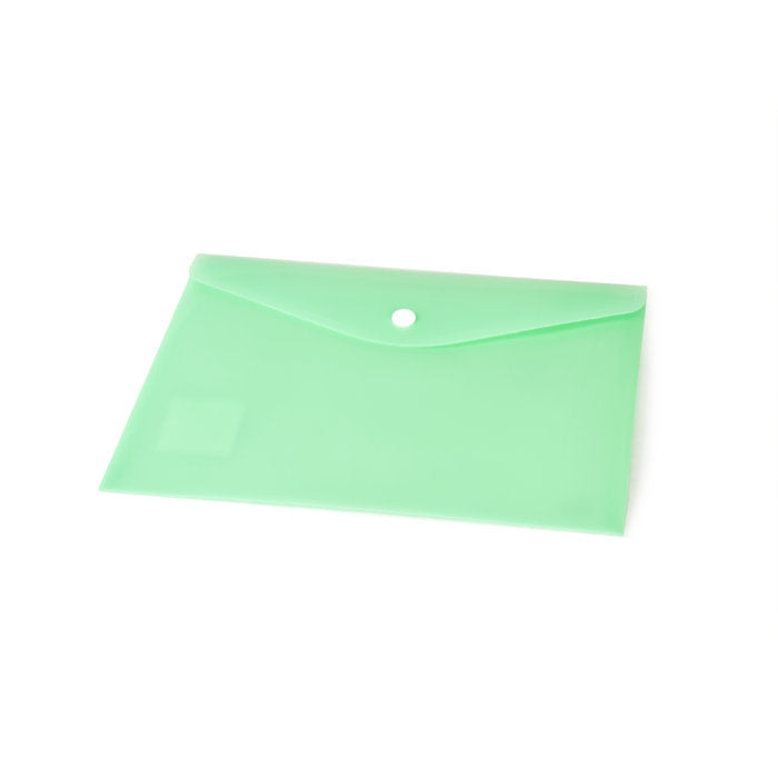 Sobre portadocumentos PP A4 con broche verde pastel PRYSE