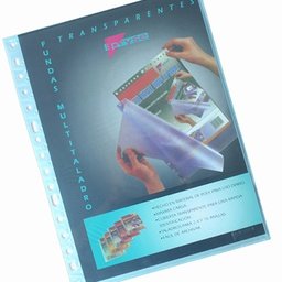 Pack 10 Fundas Multitaladro A4 Twill Azul PRYSE