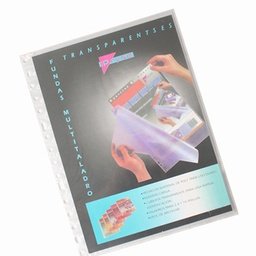 Pack 10 Fundas Multitaladro A4 Twill Transparente Pryse Imagen principal del producto