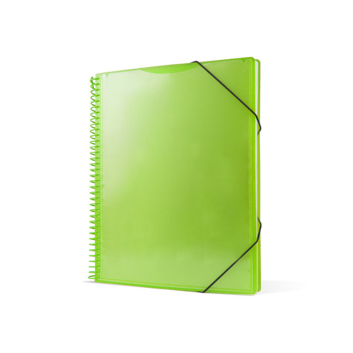 CARPETA ESPIRAL 20 FUNDAS A4 VERDE CON BOLSILLO | 1 UNIDADES | (PRYSE, S,A,)