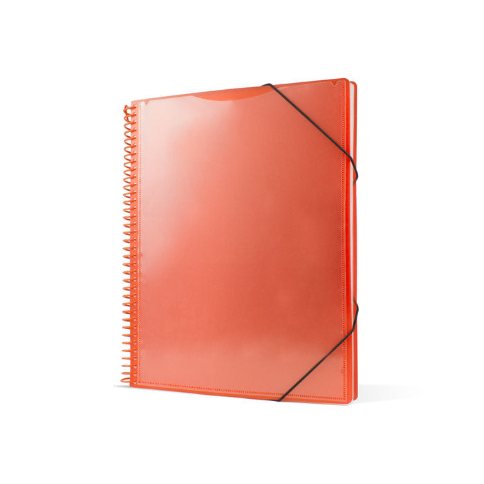 CARPETA ESPIRAL 30 FUNDAS A4 NARANJA CON BOLSILLO | 1 UNIDADES | (PRYSE, S,A,)