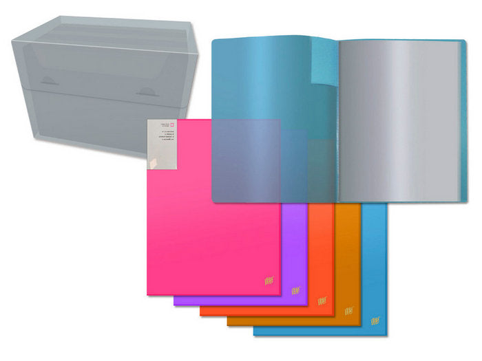 CARPETA PP NEON A4 10 FUNDAS TRANSPARENTE | 24 UNIDADES | (YES)