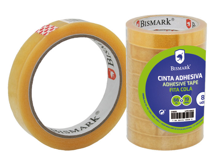 CINTA ADHESIVA BISMARK 66X19MM | 8 UNIDADES | (POESSA BISMARK BASICO)