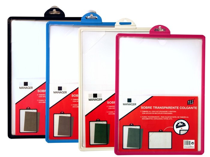 CARPETA MANAGER PP TRANSPARENTE DE COLORES CON COLGANTE | 1 UNIDADES | (YES) Imagen principal del producto