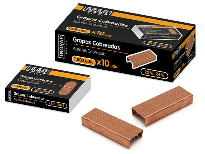 GRAPAS Nº 22/6 COBREADAS INGRAF | 10 UNIDADES | (INGRAF) Imagen principal del producto