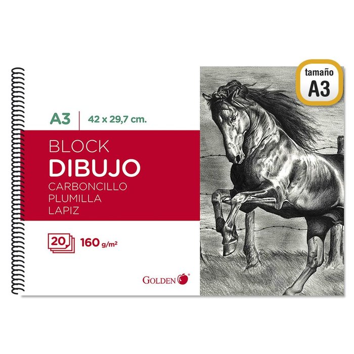Bloc Dibujo A3 160 g 30 hojas liso Poessa Golden Imagen principal del producto