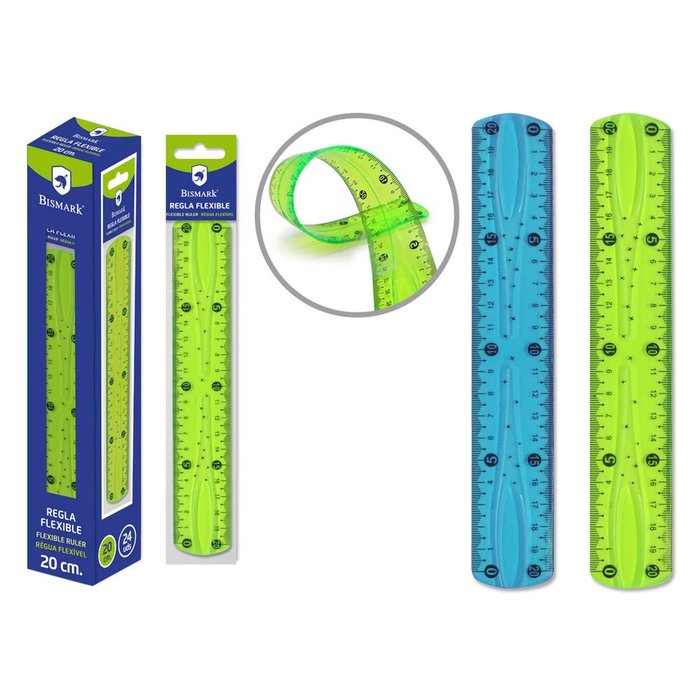 Regla PVC Flexible 20 cm Poessa Bismark Básico