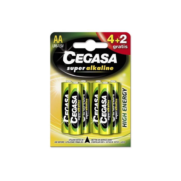 Blister 4+2 Pilas Cegasa Super Alcalina Aa LR6 Imagen principal del producto