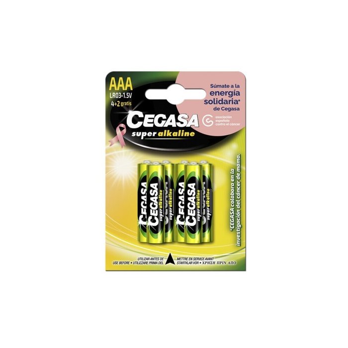 Blister 4+2 Pilas Cegasa Super Alcalina Aaa LR03