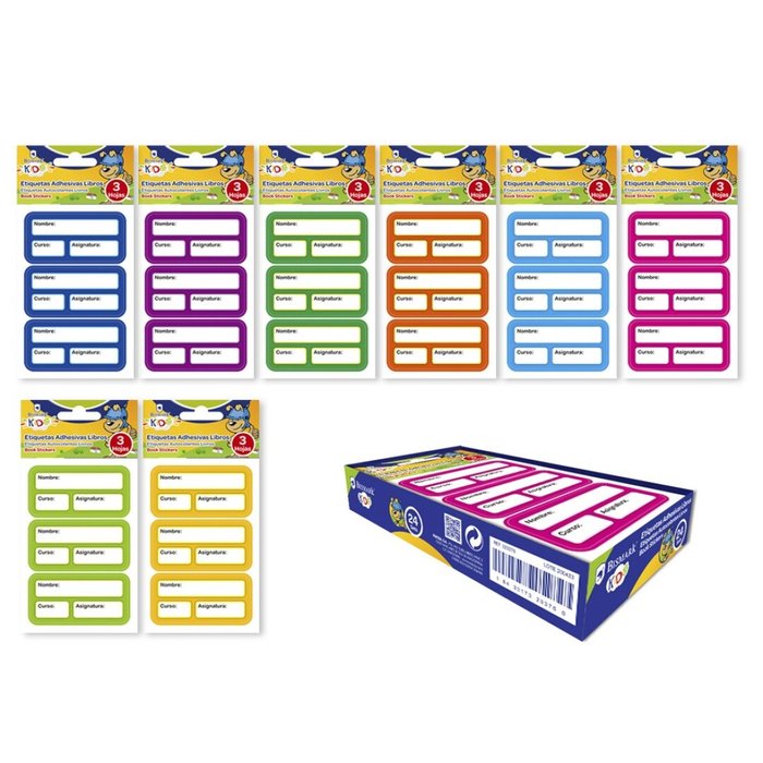 Etiquetas adhesivas Bismark para libros y cuadernos, pack 24 unidades Imagen principal del producto
