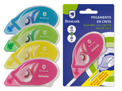Cinta adhesiva con pegamento Bismark 8m x 8mm para manualidades y oficina
