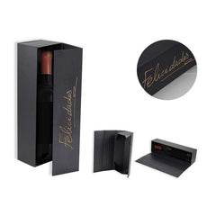 CAJA PLEGABLE RIGIDA PARA BOTELLAS CON ROTULADOR | POESSA BISMARK GIFT | 1 UNIDAD | 8430173305213