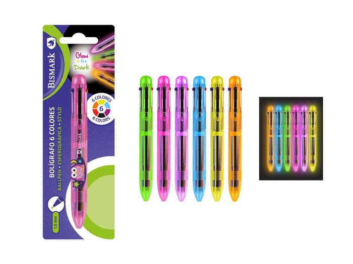 Bolígrafo 6 Colores Glow in the Dark Bismark Regalo Imagen principal del producto