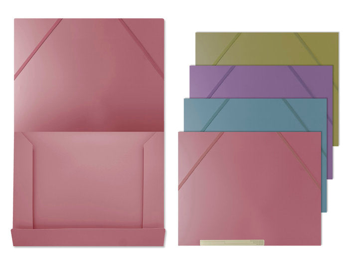 CARPETA A4 GOMAS Y SOLAPAS PP COLORES SURTIDOS PASTEL | 36 UNIDADES | (POESSA BISMARK BASICO) Imagen principal del producto