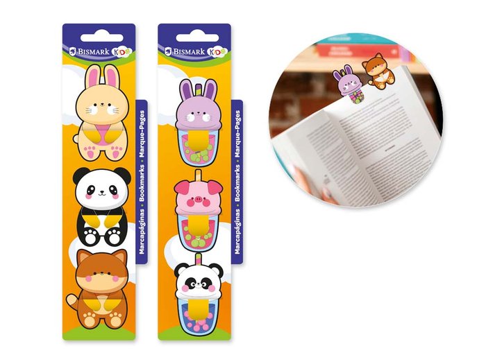 EXPOSITOR 12 MARCAPAGINAS 3U ANIMALITOS PP | 12 UNIDADES | (POESSA BISMARK REGALO)