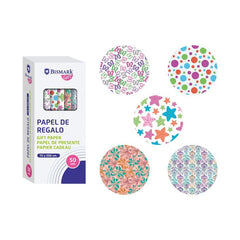 EXPOSITOR 50 ROLLO PAPEL DE REGALO TODO TIEMPO 70X200 | POESSA BISMARK GIFT | ENVASE 50 UDS. UNIDAD | 18430173318289