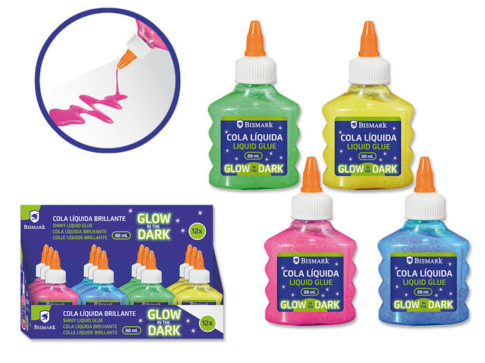 EXPSOITOR 12 PEGAMENTO GLOW IN THE DARK 88ML | 12 UNIDADES | (POESSA BISMARK REGALO) Imagen principal del producto