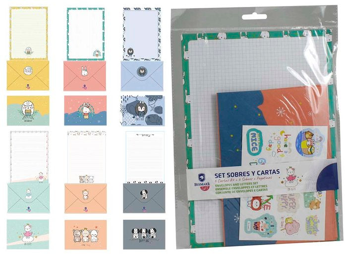SET SOBRES Y CARTAS KAWAII | 24 UNIDADES | (POESSA BISMARK REGALO) Imagen principal del producto