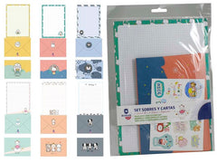 SET SOBRES Y CARTAS KAWAII | 24 UNIDADES | (POESSA BISMARK REGALO)