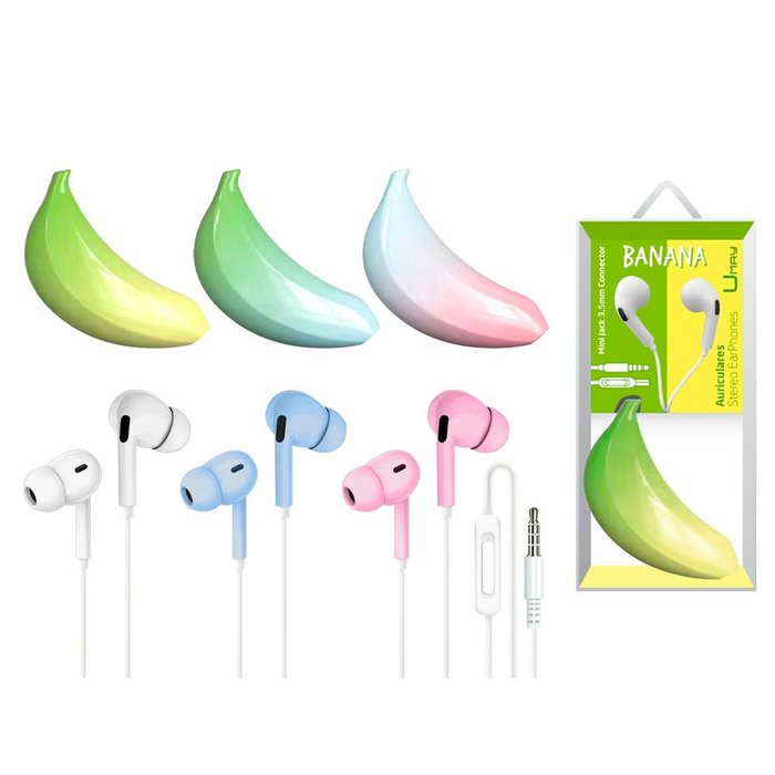 Auriculares cable con funda banana UMAY