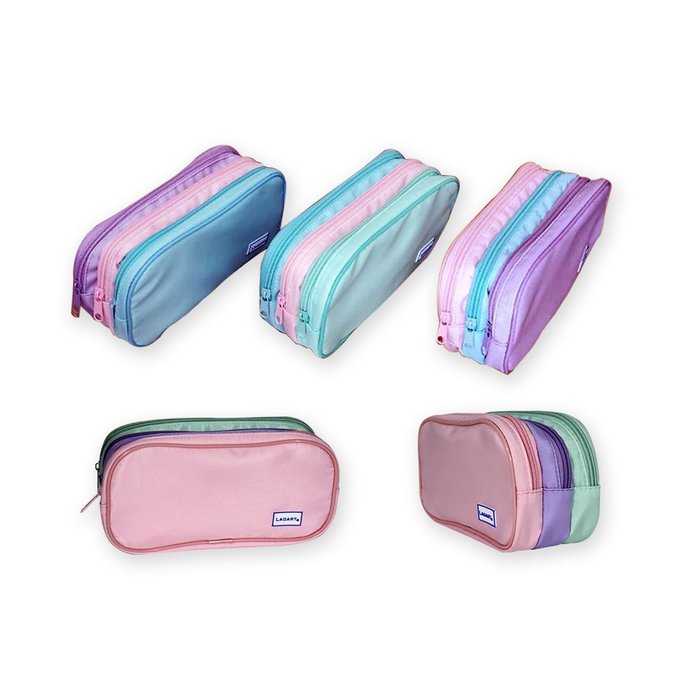 Portatodo 3 Cremalleras Rectangular Pastel LAGART