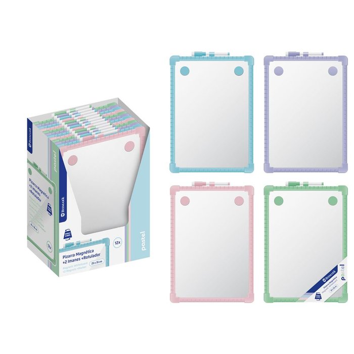 PIZARRA MAGNETICA PASTEL DOBLE CARA CON 2 IMANES Y ROTULADOR | 1 UNIDADES | (POESSA BISMARK REGALO)