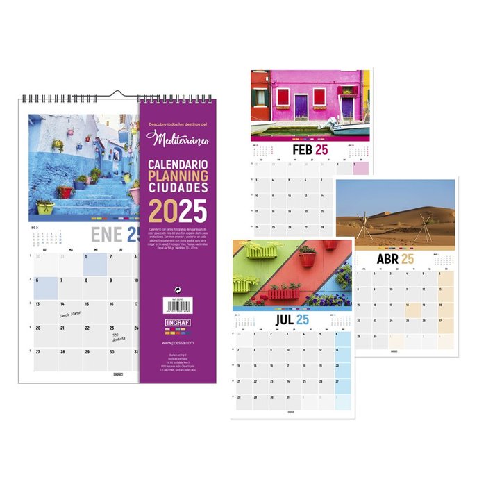 Calendario 2025 Vertical Mediterráneo INGRAF