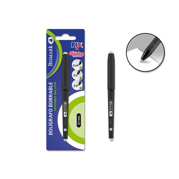 BOLIGRAFO BISMARK BORRABLE SOFT CON CAP NEGRO BOLSA 1 | 12 UNIDADES | (POESSA BISMARK BASICO) Imagen principal del producto