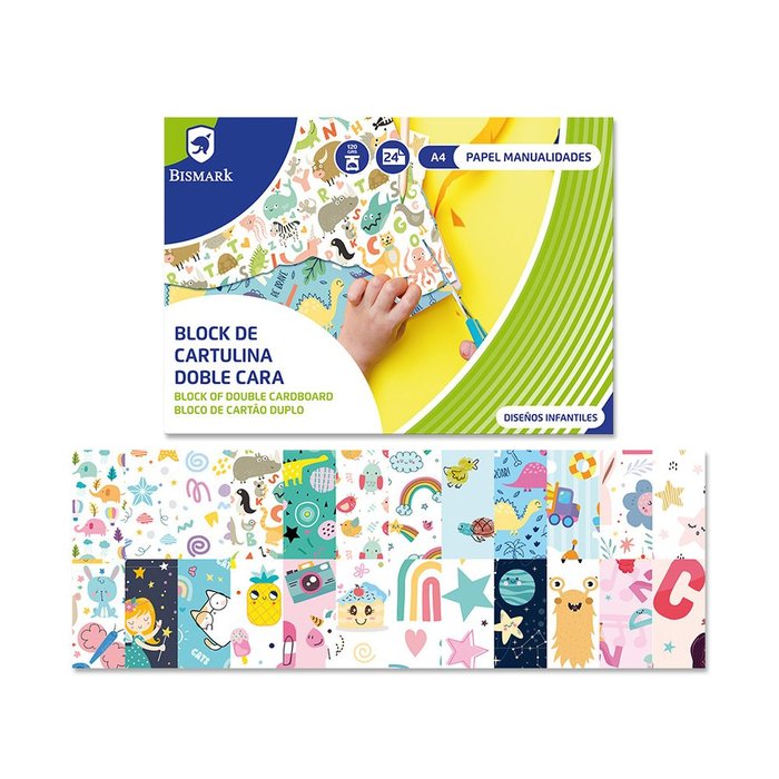 BLOC DE CARTULINAS 24H DOBLE CARA DISEÑO INFANTIL | 24 UNIDADES | (POESSA BISMARK REGALO) Imagen principal del producto